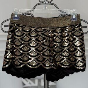Black and gold sequin shorts size small